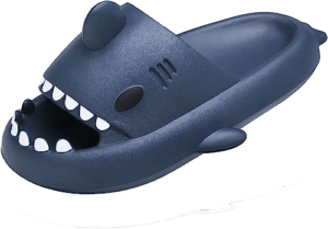 Navy blue shark slides