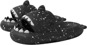 Black With White Dots Shark Slides